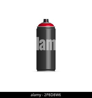 Sprühfarbe isoliert auf weißem Hintergrund. 3D-Vektordarstellung, Vorderansicht. Stock Vektor