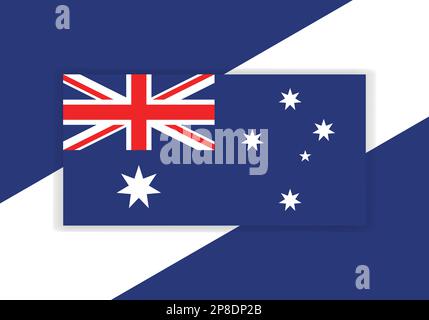 Vector-Australische Flagge. Design mit Landesflagge. Flacher Vektor. Stock Vektor