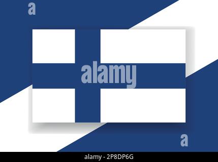 Vector Finnland Flagge. Design mit Landesflagge. Flacher Vektor. Stock Vektor