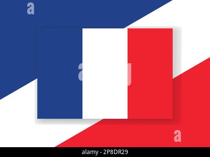 Vector-Frankreich-Flagge. Design mit Landesflagge. Flacher Vektor. Stock Vektor