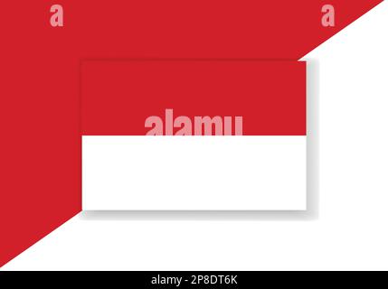 Vector Indonesien-Flagge. Design mit Landesflagge. Flacher Vektor. Stock Vektor