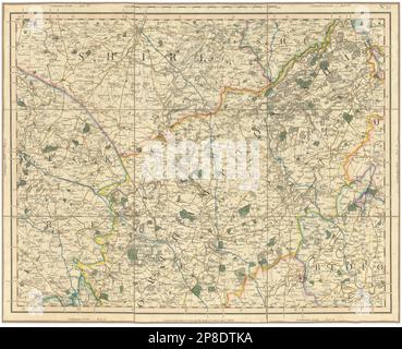 EAST MIDLANDS. Northamptonshire, E Warwickshire, S Leicestershire. CARY 1832-Karte Stockfoto