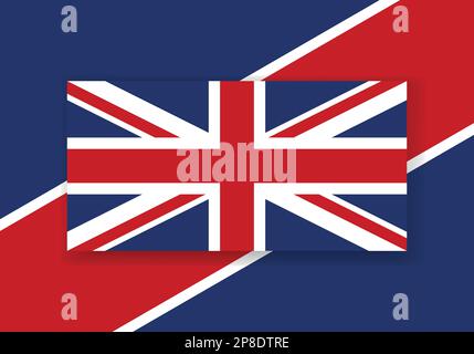 Vector Flagge Vereinigtes Königreich. Design mit Landesflagge. Flacher Vektor. Stock Vektor