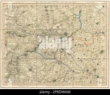 South Denbighshire, N Montgomeryshire, E Merionethshire, NW Shrops CARY 1832 Karte Stockfoto