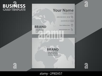 Visitenkartenvorlage Wortkonzept Modern Visitenkarte für Luxus Präsentation des einfachen Corporate Identity Konzepts Minimal Eleganz Markenset Stock Vektor