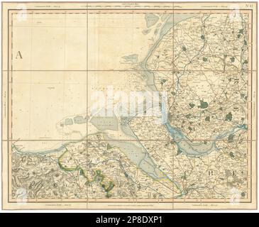 LIVERPOOL BAY. Merseyside, Dee Estuary & Wirral. Lancs Flintshire. KARTE CARY 1832 Stockfoto