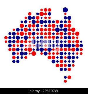 Abgeleitete Musterabbildung für Australien Map Silhouette mit Pixeln Stock Vektor