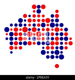 Abgeleitete Musterabbildung für Australien Map Silhouette mit Pixeln Stock Vektor
