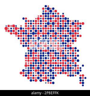 Frankreich Karte Silhouette verpixelt abgeleitete Musterdarstellung Stock Vektor