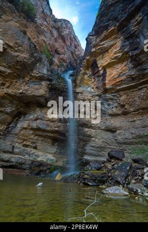 Gollorio Cascade Wasserfall, Guadalajara, Spanien Stockfoto