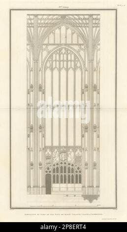 Erhöhung eines Teils des Schiffes der King's College Chapel in Cambridge. NASH 1810 Stockfoto