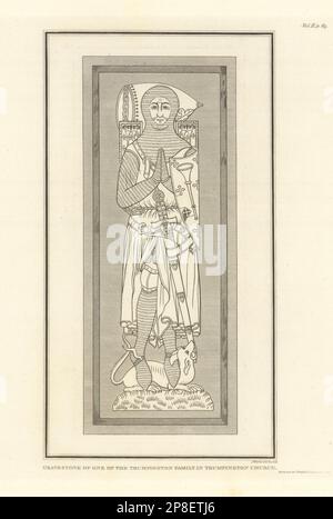 Grabstein einer Trumpington-Familie, in der Trumpington-Kirche. WARNER 1810 Stockfoto