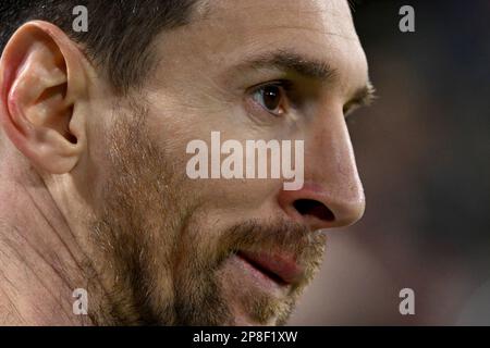 München, Deutschland. 08. März 2023. Fußball: Champions League, Bayern München - Paris Saint-Germain, K.O.-Runde, 16. Runde, zweite Etappe, Allianz Arena: PSG Lionel Messi. Kredit: Peter Kneffel/dpa/Alamy Live News Stockfoto