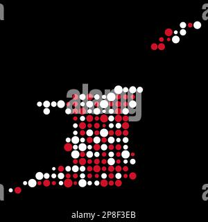 Trinidad und tobago Map Silhouette verpixelt abgeleitete Musterdarstellung Stock Vektor