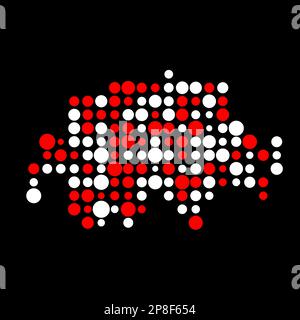 Schweiz Karte Silhouette verpixelt generative Musterdarstellung Stock Vektor