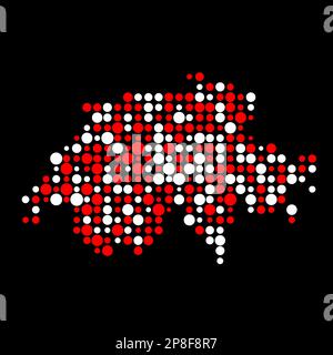 Schweiz Karte Silhouette verpixelt generative Musterdarstellung Stock Vektor