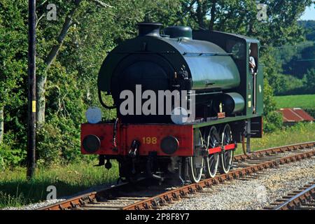 Eine kleine Dampfeisenbahn auf der Isle of Wight Steam Railway England Stockfoto