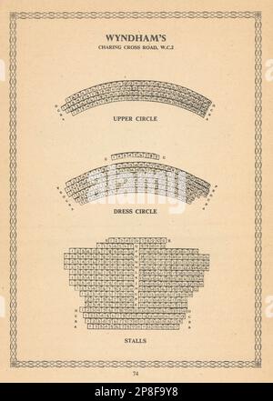 Wyndhams Theatre, Charing Cross Road, London. Aufdruck mit altem Sitzplan 1960 Stockfoto