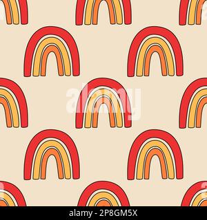 Nahtloses Muster skandinavischer Regenbögen Stock Vektor
