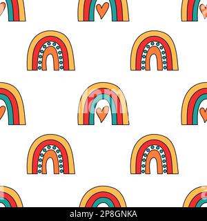 Nahtloses Muster skandinavischer Regenbögen Stock Vektor
