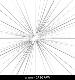 Digital gerenderte Lichteffektstrahlen Blitzstrahlen von Stern- oder sonnenweißen Glanzexplosionen. Stockfoto