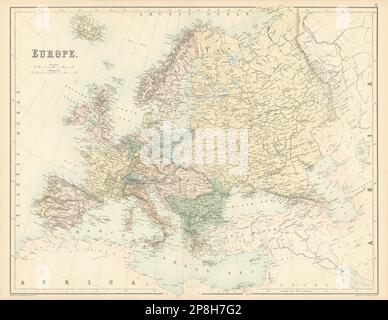 Europa. Österreich Preußische osmanische Russische Reiche BARTHOLOMÄUS 1862 alte Karte Stockfoto