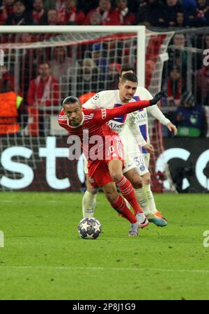 München, Deutschland 08. März 2023: 10 Leroy Sane von FcBayern, FOOTBALL, UEFA CHAMPIONS LEAGUE, FC Bayern Muenchen vs PSG, Paris Saint Germain, Runde mit 16 2. Etappe am Mittwoch, 8. März 2023 in München im Fußballstadion der Allianz Arena, Ergebnis 2:0, (Foto: © Arthur THILL / ATPimages) (THILL Arthur / ATP / SPP) Stockfoto