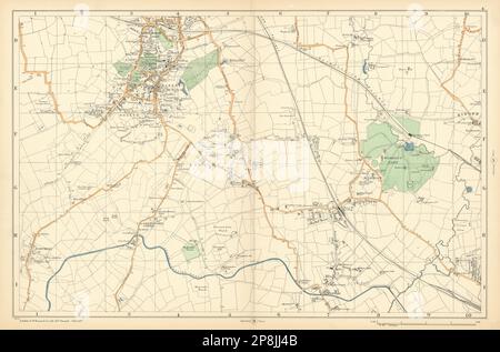 HARROW WEMBLEY BRENT Sudbury Greenford Northolt Kenton Alperton. BACON 1900 Karte Stockfoto