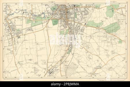 SOUTH CROYDON Carshalton Wallington Waddon Beddington Purley. BACON 1900 Karte Stockfoto