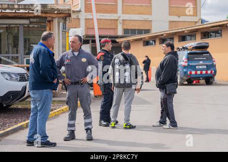 Barcelona, Barcelona, Spanien. 9. März 2023. 3 junge Arbeiter sind nach einem Erdrutsch in einem Kalibergwerk in SÃºria gefangen. Die Leichen der jungen Leute sind 900 Meter unter der Erde. (Kreditbild: © Marc Asensio Clupes/ZUMA Press Wire) NUR REDAKTIONELLE VERWENDUNG! Nicht für den kommerziellen GEBRAUCH! Kredit: ZUMA Press, Inc./Alamy Live News Stockfoto