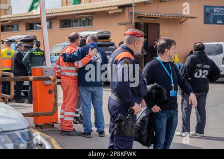 Barcelona, Barcelona, Spanien. 9. März 2023. 3 junge Arbeiter sind nach einem Erdrutsch in einem Kalibergwerk in SÃºria gefangen. Die Leichen der jungen Leute sind 900 Meter unter der Erde. (Kreditbild: © Marc Asensio Clupes/ZUMA Press Wire) NUR REDAKTIONELLE VERWENDUNG! Nicht für den kommerziellen GEBRAUCH! Kredit: ZUMA Press, Inc./Alamy Live News Stockfoto