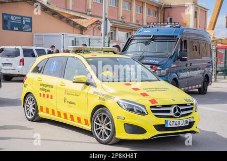 Barcelona, Barcelona, Spanien. 9. März 2023. 3 junge Arbeiter sind nach einem Erdrutsch in einem Kalibergwerk in SÃºria gefangen. Die Leichen der jungen Leute sind 900 Meter unter der Erde. (Kreditbild: © Marc Asensio Clupes/ZUMA Press Wire) NUR REDAKTIONELLE VERWENDUNG! Nicht für den kommerziellen GEBRAUCH! Kredit: ZUMA Press, Inc./Alamy Live News Stockfoto