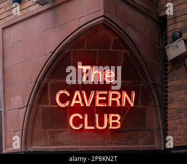 Der ursprüngliche Cavern Club in 8 Mathew Street im Cavern Quarter, Liverpool, Großbritannien Stockfoto