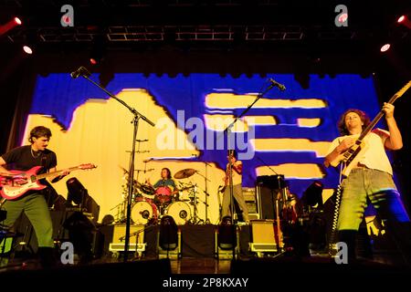 Oslo, Norwegen. 08. März 2023. Die australische psychedelische Rockband King Gizzard & The Lizard Wizard führt ein Live-Konzert in Sentrum Scene in Oslo auf. (Foto: Gonzales Photo/Alamy Live News Stockfoto