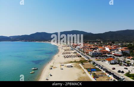 Blick vom Strand, Sarti Sithonia - Griechenland Stockfoto