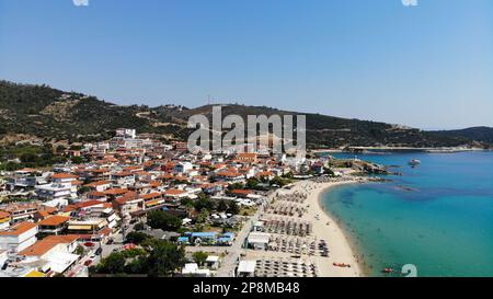 Blick vom Strand, Sarti Sithonia - Griechenland Stockfoto