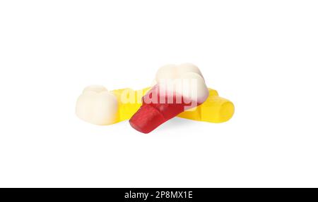 Leckere Süßigkeiten in Form von Eiscreme auf weißem Hintergrund Stockfoto