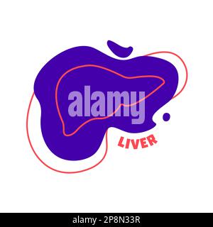 Leber-Verdauungssystem Organumriss-Symbol Stock Vektor