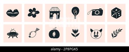 Handgezeichnete abstrakte Formen, Comic-Figuren. Stock Vektor