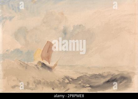 A Sea Piece - Ein raues Meer mit einem Fischerboot zwischen 1820 Uhr und 1830 Uhr von Joseph Mallord William Turner Stockfoto