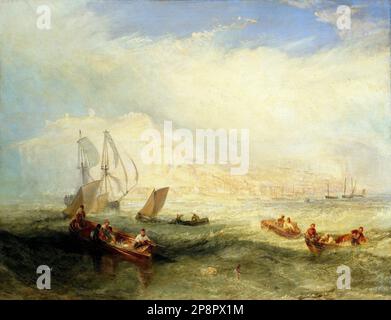 Angeln mit Leinen, Off Hastings (ca. 1835 (gemalt) - 1839) von Joseph Mallord William Turner Stockfoto