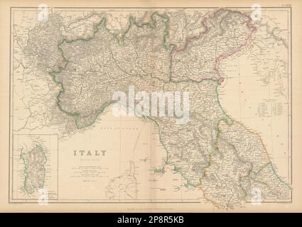 Norditalien und Sardinien von William Hughes. Ohne Karte von Nizza & Savoy/Savoie 1859 Stockfoto