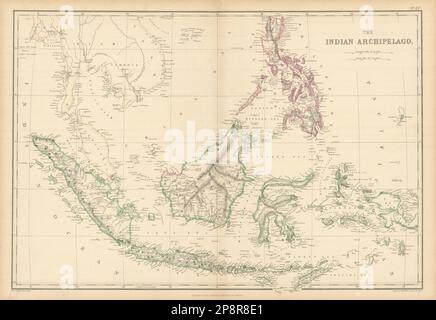 Der Indianerarchipel. East Indies Indonesien Philippinen. WELLER 1859 alte Karte Stockfoto