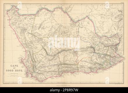 Kap der Guten Hoffnung von Edward Weller. Südafrika 1859 alte antike Karte Stockfoto
