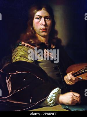 Selbstportrait Jan van Mieris (1660–1690 Fine Arts Museum, Leiden, Lakenhal, Niederlande, Holland, Niederländisch Stockfoto