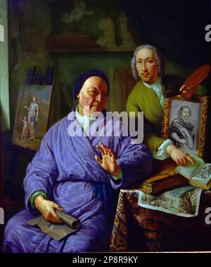 Frans van Mieris de Jonge, The Three Generations, 1742 Fine Arts Museum, Leiden, Lakenhal, Niederlande, Niederländisch Stockfoto