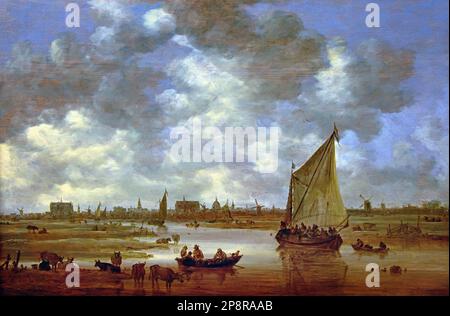 FACE ON LEIDEN FROM THE NORTH-EAST, 1650 VON JAN VAN GOYEN, 1596-1656, Fine Arts Museum, Leiden, Lakenhal, Niederlande, Holland, Niederländisch Stockfoto