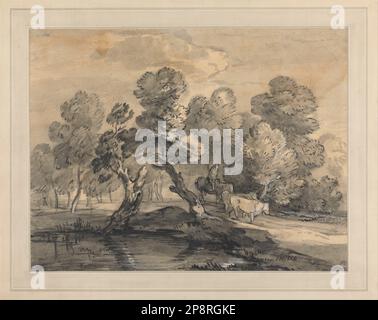 Waldlandschaft mit Herdsman und Kühen von Thomas Gainsborough Stockfoto