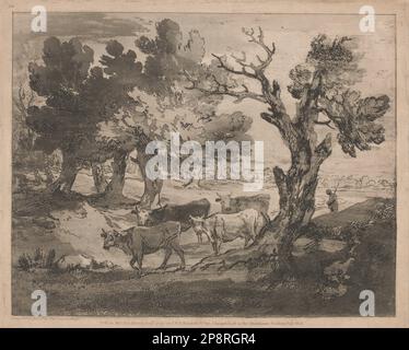 Waldlandschaft mit Herdsman und Kühen 1797 von Thomas Gainsborough Stockfoto