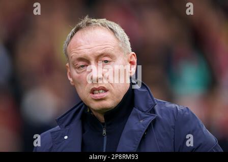 Aktenfoto vom 18. 02-2023 von Nottingham Forest Boss Steve Cooper, der sagt, dass jüngste Berichte, die darauf hindeuten, dass Tottenham ihn bewundert, "irrelevant" sind. Ausgabedatum: Donnerstag, 9. März 2023. Stockfoto